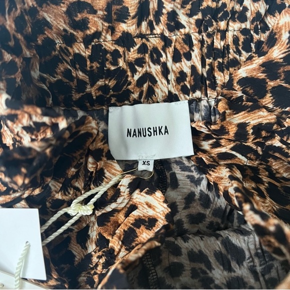 Nanushka Primrose Ocelot Paperbag Waist Shorts - Picture 6 of 8